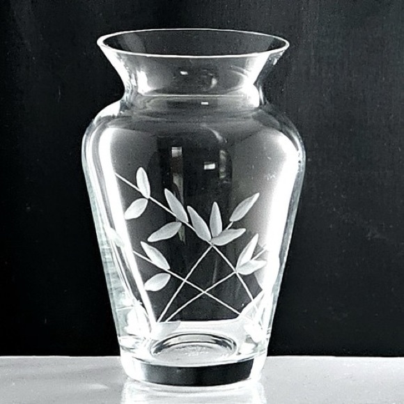 Lenox Other - Lenox Clear Glass Vase with Leaf Design